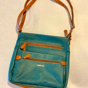 MultiSac Purse Shoulder Bag Teal Green and Brown